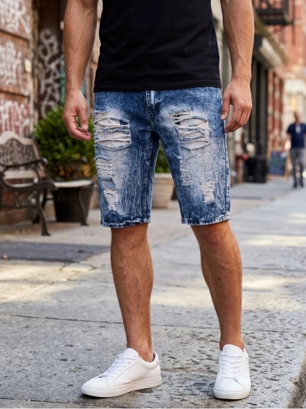 🖤NWOT Trillnation Men’s Distressed Jean Shorts Size 34